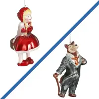 Luville Efteling Roodkapje en de wolf kerstballen Efteling set van 2