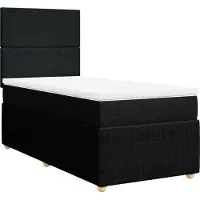 vidaXL Boxspring met matras stof zwart 90x200 cm