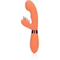 Loveline Silicone Rabbit Vibrator with Ribbed Clitoral Stimulator