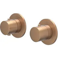 Ivy Aia Bond Afbouwdeel inbouwthermostaat met 2-weg stop-omstel symmetry met ronde rozetten Mat zwart PED