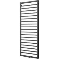 VIPERA Listona enkele handdoekradiator 180 x 60 cm zowel elektrisch als cv mogelijk mat zwart zij- en middenaansluiting 1030W