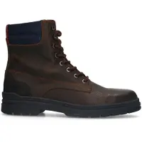 Manfield Donkerbruine leren veterboots | Maat 40