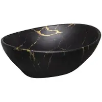 Kerra KR 707 keramische opzetwastafel 41.5x33.5cm marmer zwart/goud