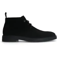 Manfield Zwarte suède veterboots | Maat 42