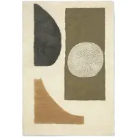Ferm Living Bloco getuft vloerkleed Green-off white, 120x180 cm