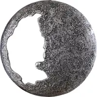 Ptmd Merve Silver casted alu half open wall panel rnd L