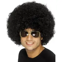 Smiffys Carnaval verkleed Mega afro pruik - 2x - zwart - krullen - dames en heren - Seventies stijl