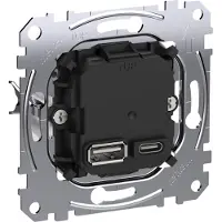 Merten MEG4366-0120 Wandcontactdoos met USB Inzetstuk System M 1 stuk(s)