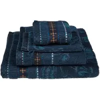 Pip studio Douchelaken Jasmin Jacquard Dark Blue (Set van 3)