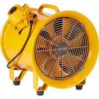 Vevor Bouwventilator 550W AC-motor Bouwventilator 2850 RPM Bouwventilator Ventilator 1179 L/s (2500 CFM) Axiale ventilator 3m netsnoer Axiale ventilator 75dB geluidsniveau Industriële ventilator IP44