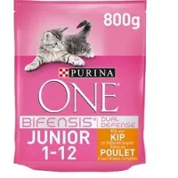 Purina One 3x Junior - Kattenvoer - Kip & Volkoren Granen - 750g