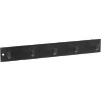 Siro Kapstok - 5 ophang haken - metaal - mat zwart - 11 x 36 cm - ruimtebesparend - wandkapstok