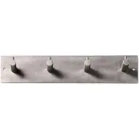 Siro Kapstok - 4 ophang haken - RVS - zilver - 19 x 5 cm - wandkapstok - voor hal of badkamer