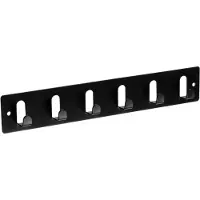 Siro Kapstok - 6 ophang haken - metaal - zwart - 11 x 36 cm - ruimtebesparend - wandkapstok