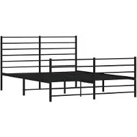 vidaXL Bedframe met hoofd- en voeteneinde metaal zwart 140x190 cm