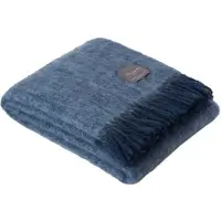 Stackelbergs Mohair Deken Gerolde Franje 130x170 Cm / Sky Blue Melange - Plaids & dekens Wol Denim - 4190