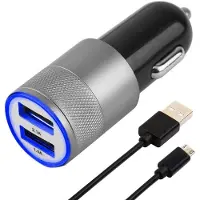 MMOBIEL High Speed Autolader Oplaad Adapter - 2 USB Poorten 2.1A + 1.0A - incl. USB-C Kabel