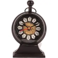 Baroque - Klok - Tafelklok Alain 27 cm - Zwart - Brass - 15x10x6 - Brass