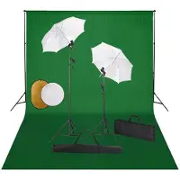 vidaXL Fotostudioset met lampen, paraplu's, achtergrond en reflector