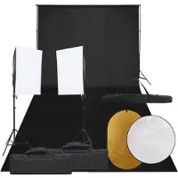 vidaXL Fotostudioset met verlichtingsset, achtergrond en reflector