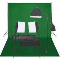 vidaXL Fotostudioset met verlichtingsset en achtergrond