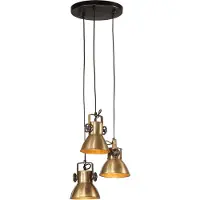 vidaXL Hanglamp 25 W E27 30x30x100 cm antiek messingkleurig