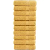 vidaXL Badhanddoeken SOLUND 10 st 600 g/m² 70x140 cm goudkleurig