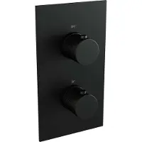 Brauer Regendoucheset Inbouw Black Carving Thermostatisch 20cm met 3-Weg Omstelling, Plafondarm, Glijstang en Staaf Handdouche Mat Zwart