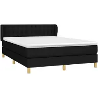 vidaXL Boxspring met matras stof zwart 140x190 cm