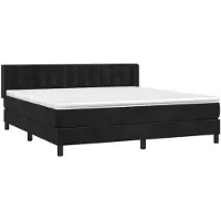 vidaXL Boxspring met matras fluweel zwart 160x200 cm