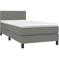 vidaXL Boxspring met matras stof donkergrijs 100x200 cm