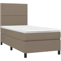 vidaXL Boxspring met matras stof taupe 90x190 cm