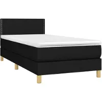 vidaXL Boxspring met matras stof zwart 90x190 cm