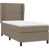 vidaXL Boxspring met matras stof taupe 90x190 cm