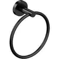 BES LED Handdoekring - Leoni Rimbo - 16cm - Rond - Mat Zwart