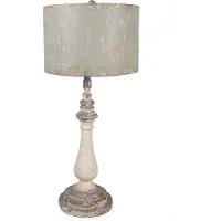Clayre & Eef Tafel lamp, diameter 33 cm, hoogte 75 cm, beige, ijzer