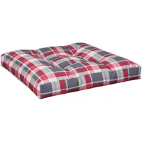 vidaXL Palletkussen 70x70x12 cm stof ruitpatroon rood