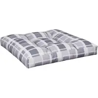 vidaXL Palletkussen 80x80x12 cm stof ruitpatroon grijs