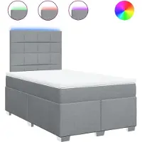vidaXL Boxspring met matras stof lichtgrijs 120x190 cm