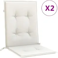vidaXL Stoelkussens 2 st lage rug 100x50x4 cm stof gemêleerd crème