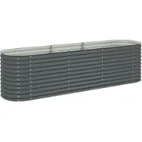 vidaXL Plantenbak verhoogd 320x80x81 cm gegalvaniseerd staal grijs