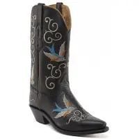 Bootstock Robin leren cowboylaarzen zwart female | Maat: 37