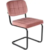 Kick Collection - Buisframe stoel Ivy - Velvet bekleding - Roze