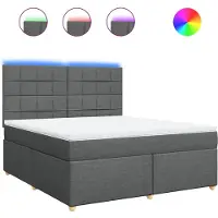 vidaXL Boxspring met matras stof donkergrijs 180x200 cm