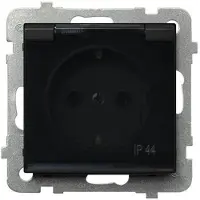 Ospel GPH-1RS/m/33/d, zwart, IP44, 16 A, 71 mm, 42 mm, 71 mm