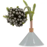 Scandinavia Form Consilium Vaas Glacier Grey D150 - Grijze Vaas met kurk en koperen pijp - Design Vaas - Keramieken Vaas - Eva Levin Zweden