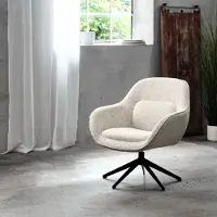 Håum Giga Living - Eetkamerstoel Off White stof - Draaibaar - Lynn