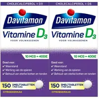 Davitamon 2x Vitamine D 10 Mcg Volwassenen 150 Smelttabletten
