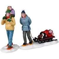 Lemax Vail Village Kerstdorpminiatuur Long Day Snowshoeing (sneeuwplezier) 4,4 X 11,5 X 8 Cm 2-delig
