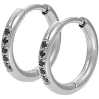 Ixxxi Creolen Hoops Black Zilver